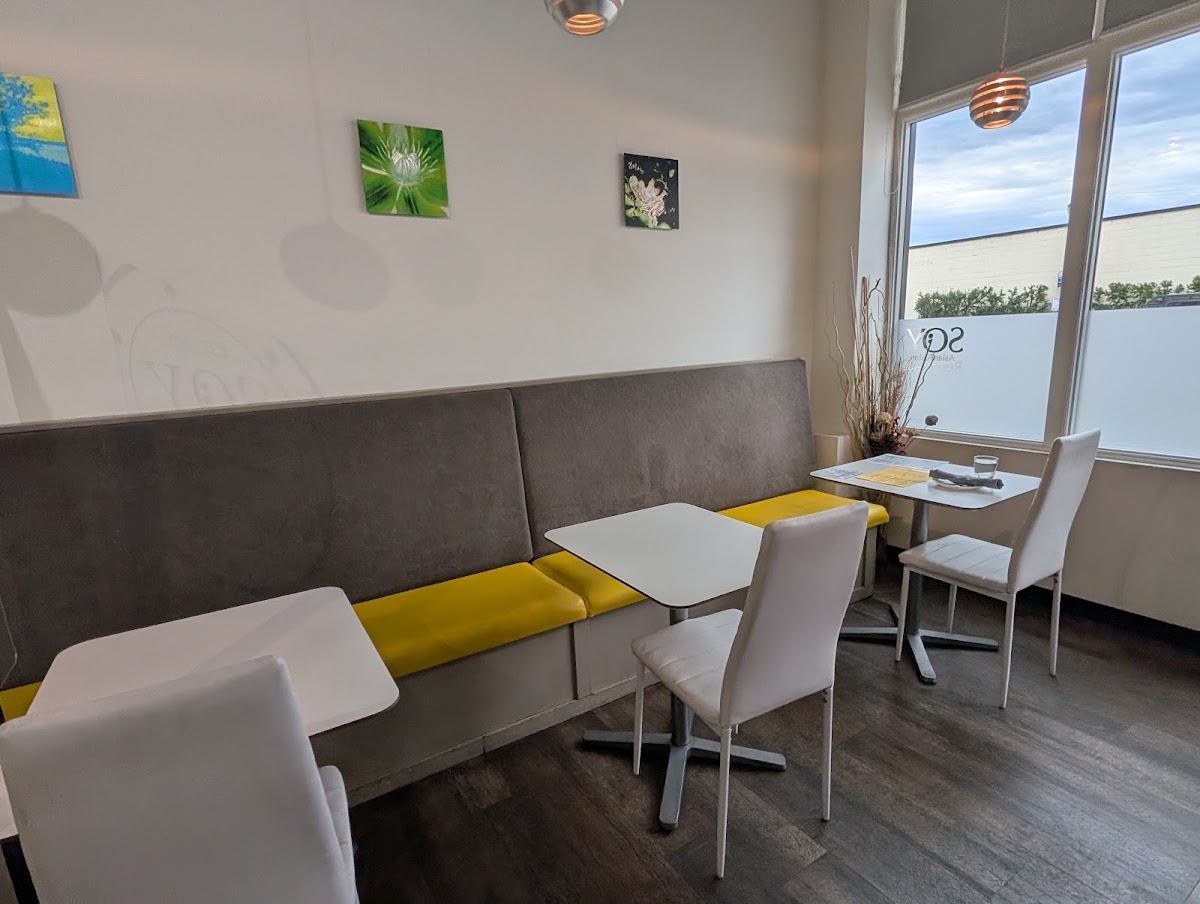 Corner booth in the SOY dining room
