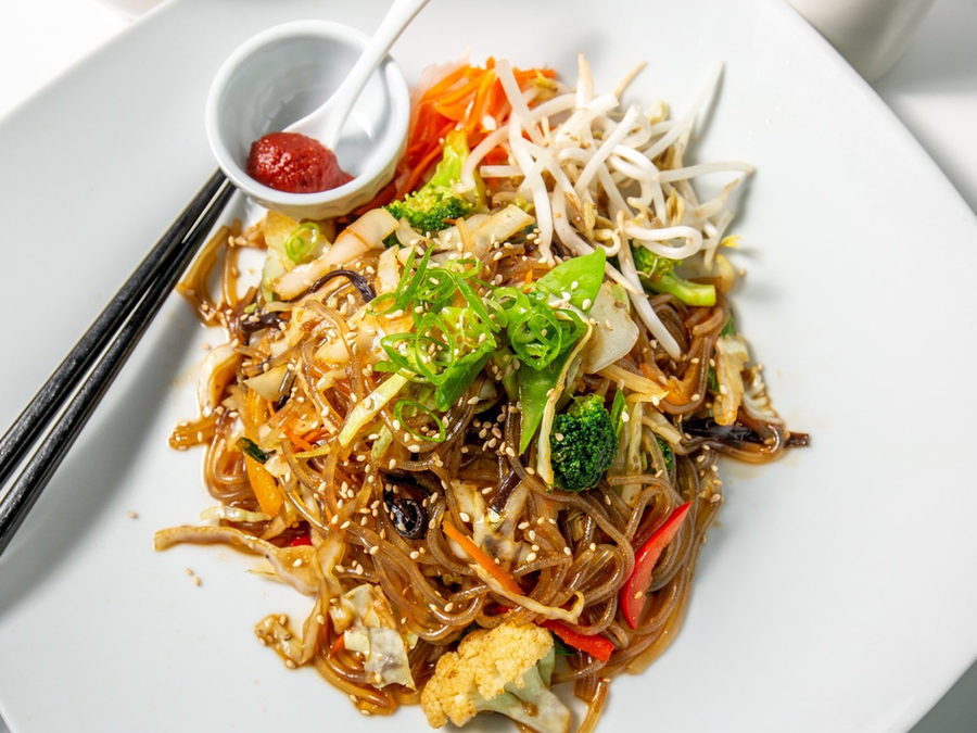 Tofu Japchae Noodles, SOY Asian Fusion Restaurant, Kelowna